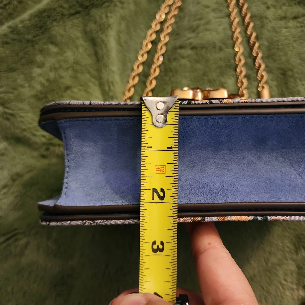 Tory Burch Eleanor Sea Frost Brocade shoulder bag crossbody blue